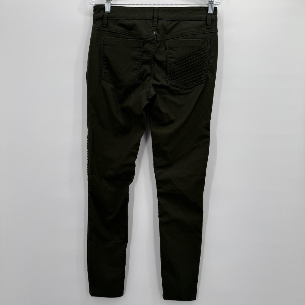 Prana Brenna Pants Womens 8 Olive Green Moto Skinny Quilted Stretch W4BREN315